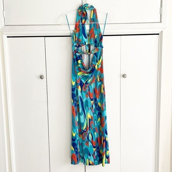 Trina Turk Colorful Halter Midi Dress - Picture 5 of 10
